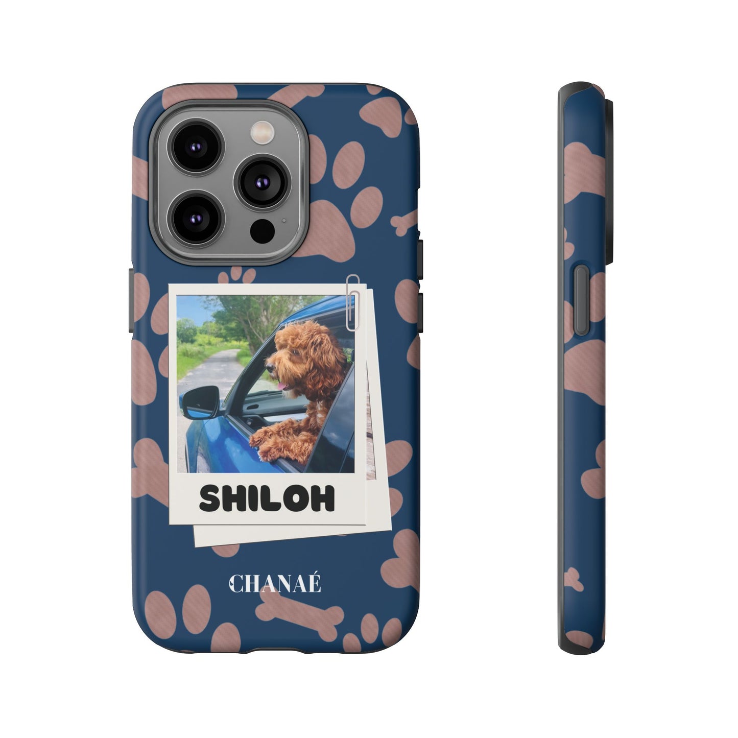 Customisable FurBaby Polaroid iPhone "Tough" Case (Paws)