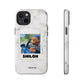 Customisable FurBaby Polaroid iPhone "Tough" Case (White Marble)