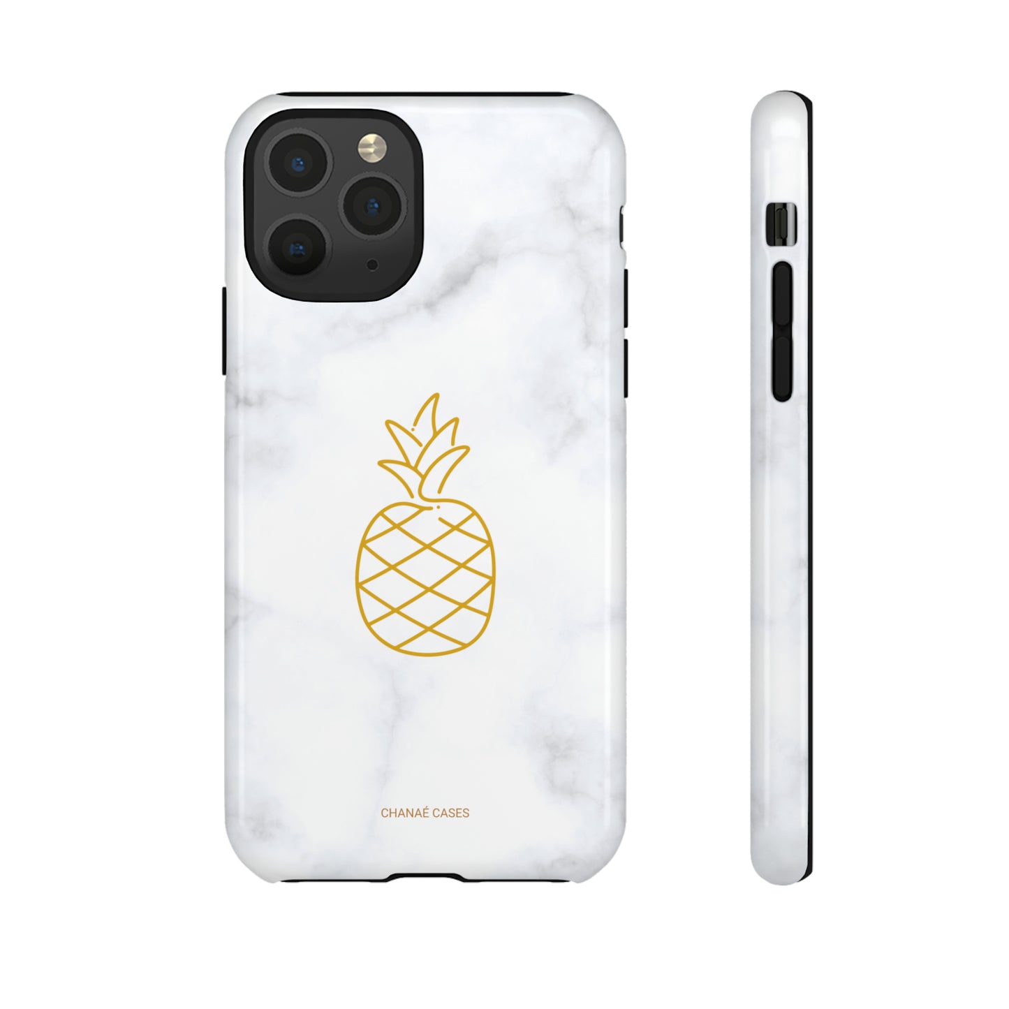 Pineapple Marble iPhone "Tough" Case (White)