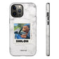 Customisable FurBaby Polaroid iPhone "Tough" Case (White Marble)