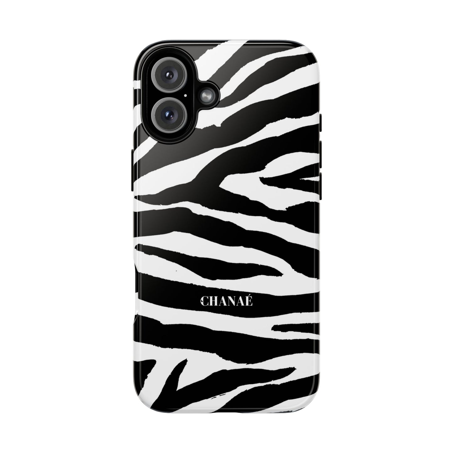 Zebra Print iPhone "Tough" Case (White/Black)