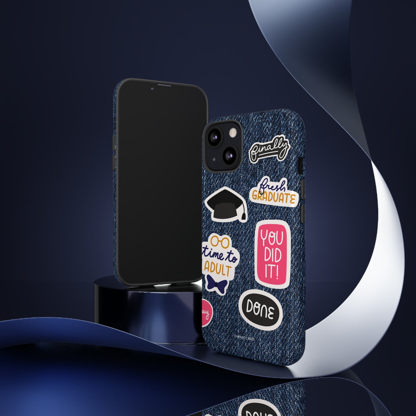 Just Graduated! iPhone "Tough" Case (Blue Denim)