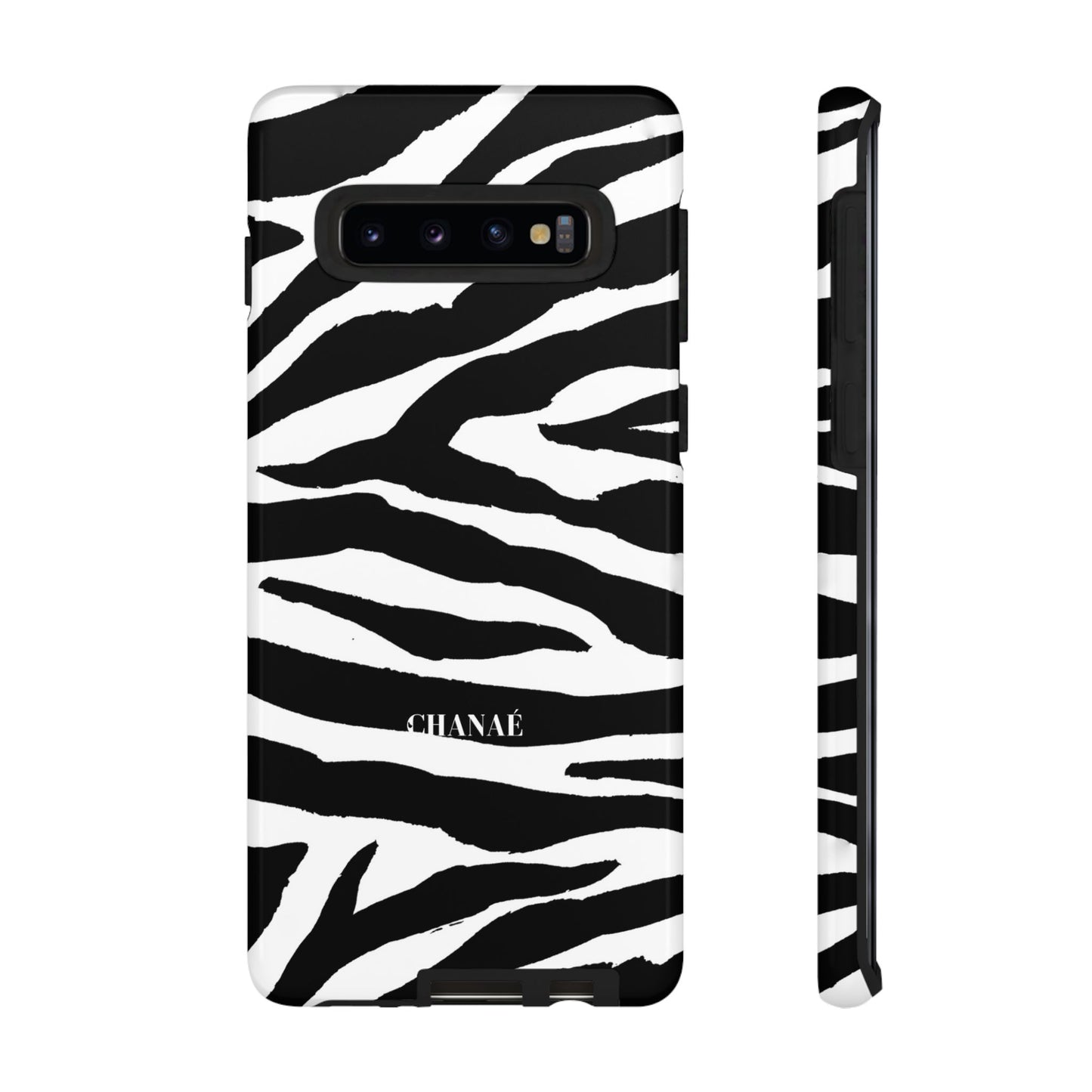 Zebra Print iPhone "Tough" Case (White/Black)