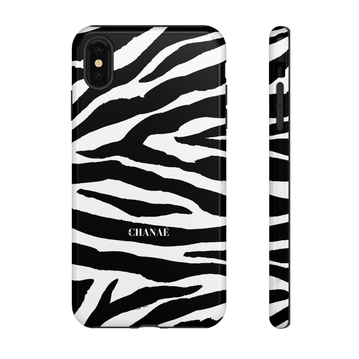 Zebra Print iPhone "Tough" Case (White/Black)