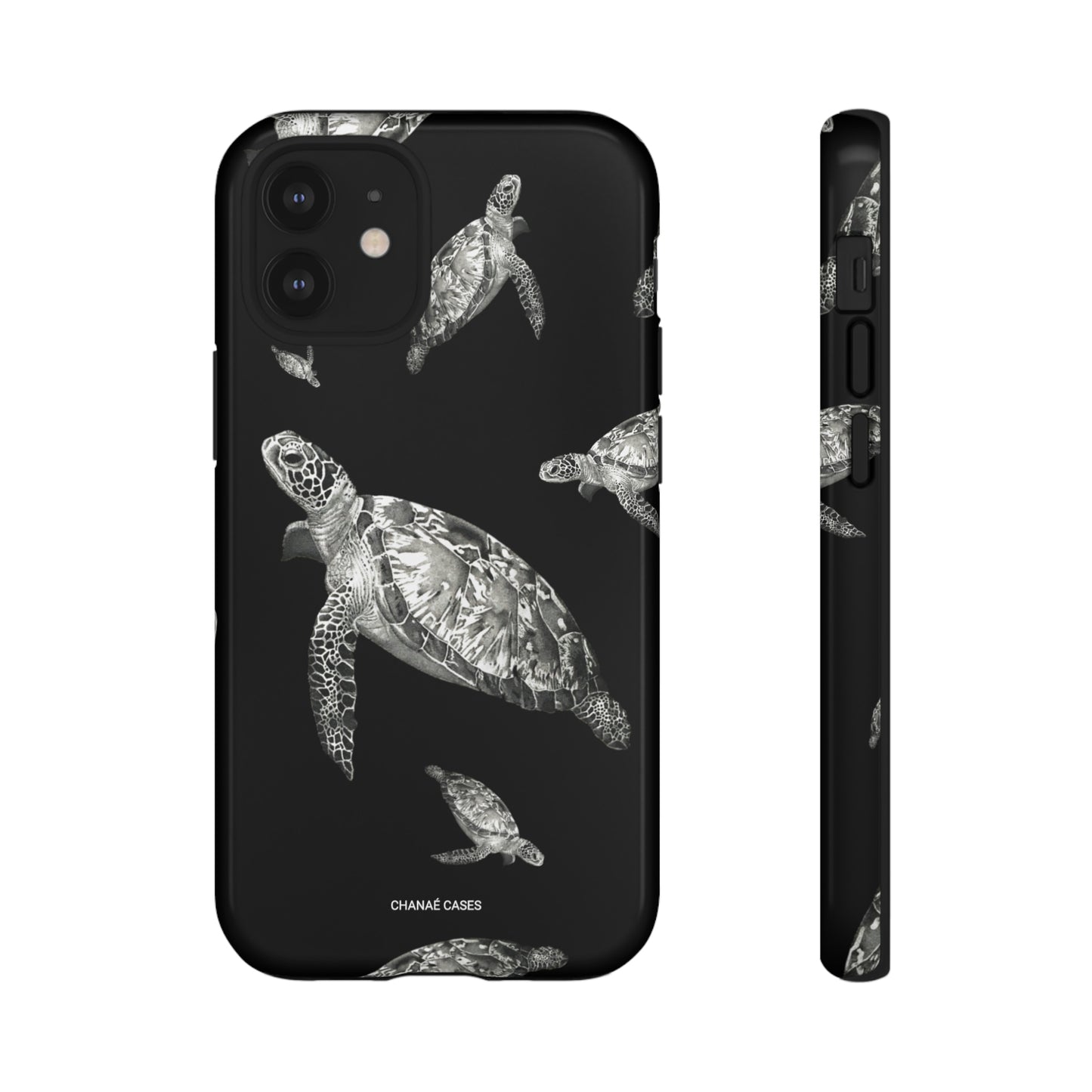 Caribbean Sea Turtle iPhone "Tough" Case (Black)