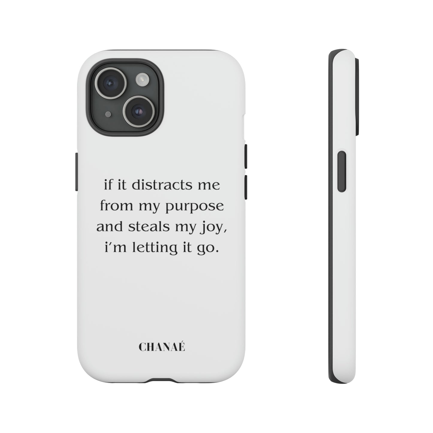 No Distractions iPhone "Tough" Case (White)
