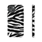 Zebra Print iPhone "Tough" Case (White/Black)