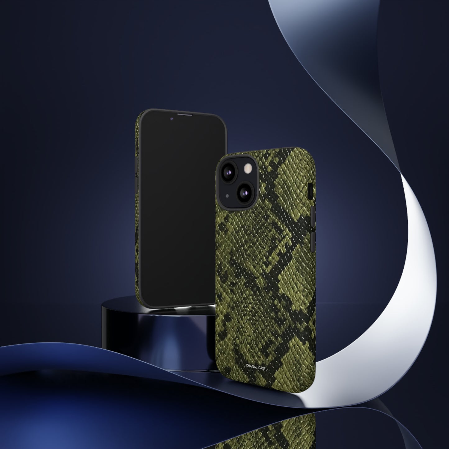 Snake Print iPhone "Tough" Case (Green)