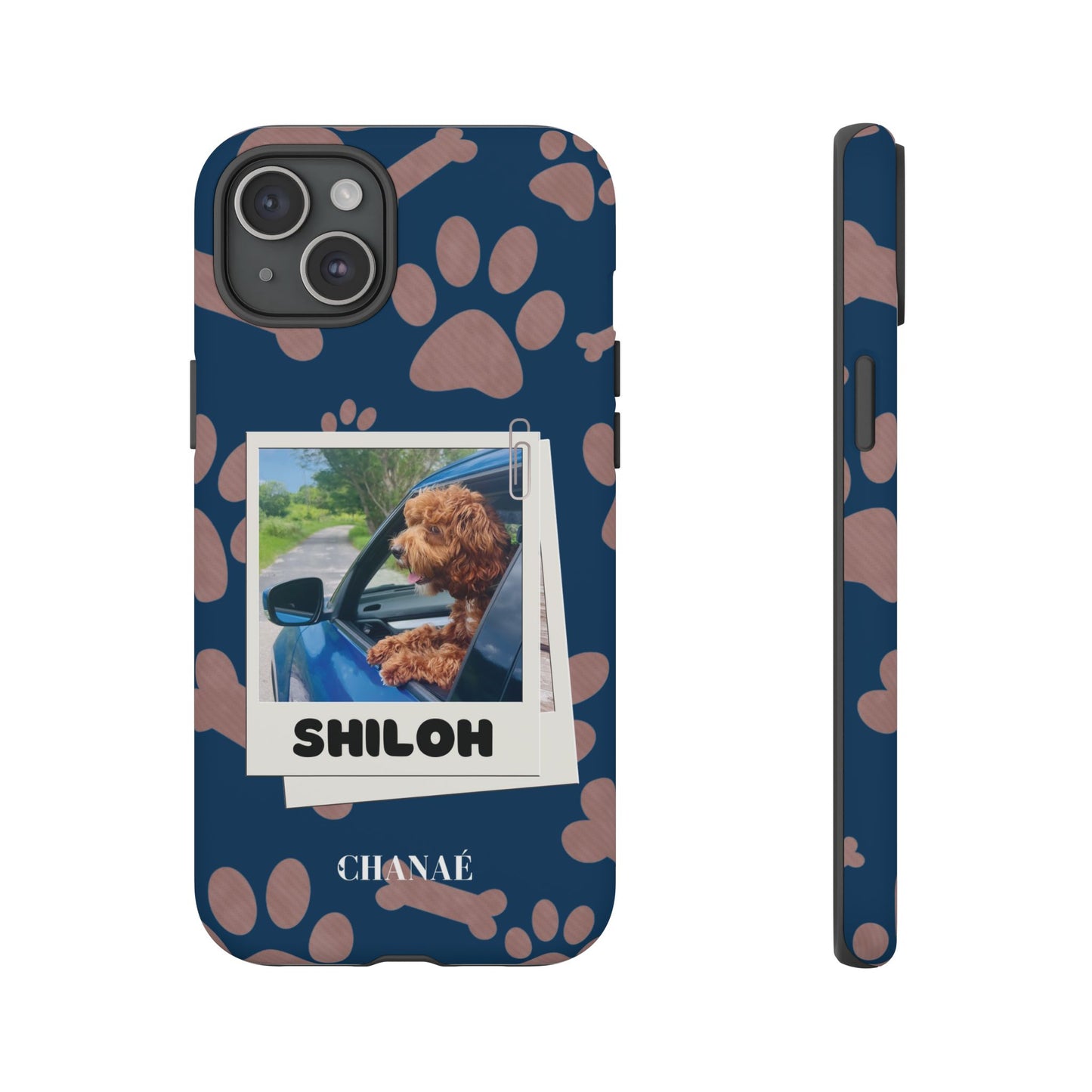 Customisable FurBaby Polaroid iPhone "Tough" Case (Paws)