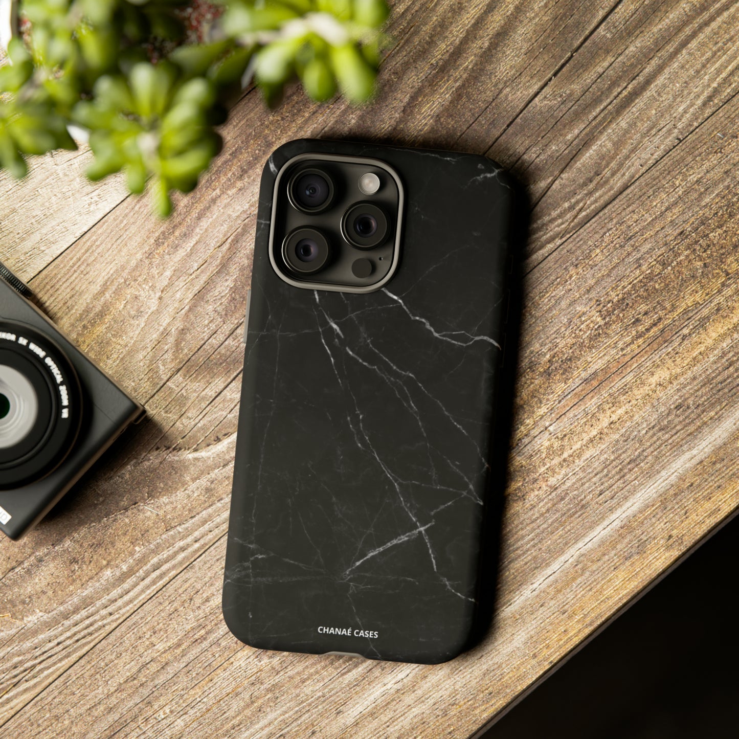 Titan Marble iPhone "Tough" Case (Black)