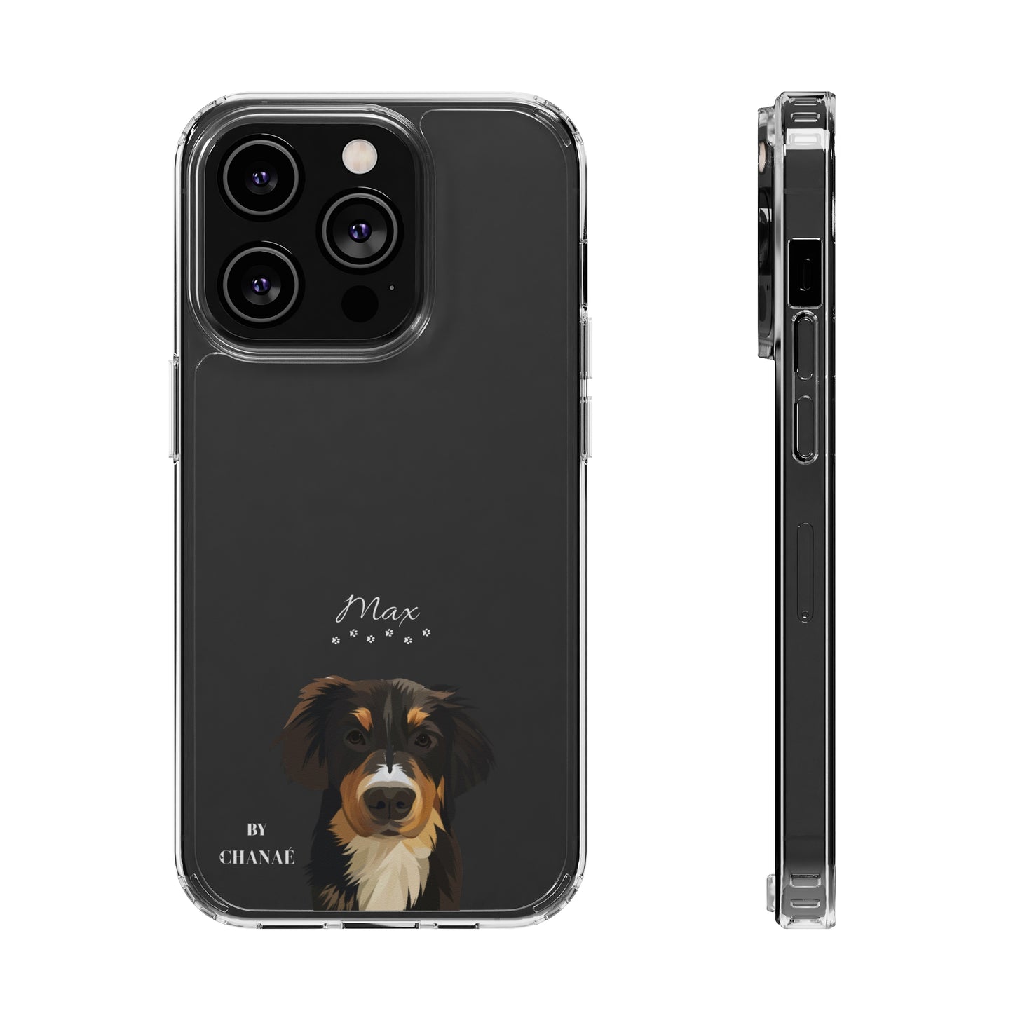 Mini-FurBaby + Name Custom iPhone & Samsung Clear Case (PopSocket Positioned)