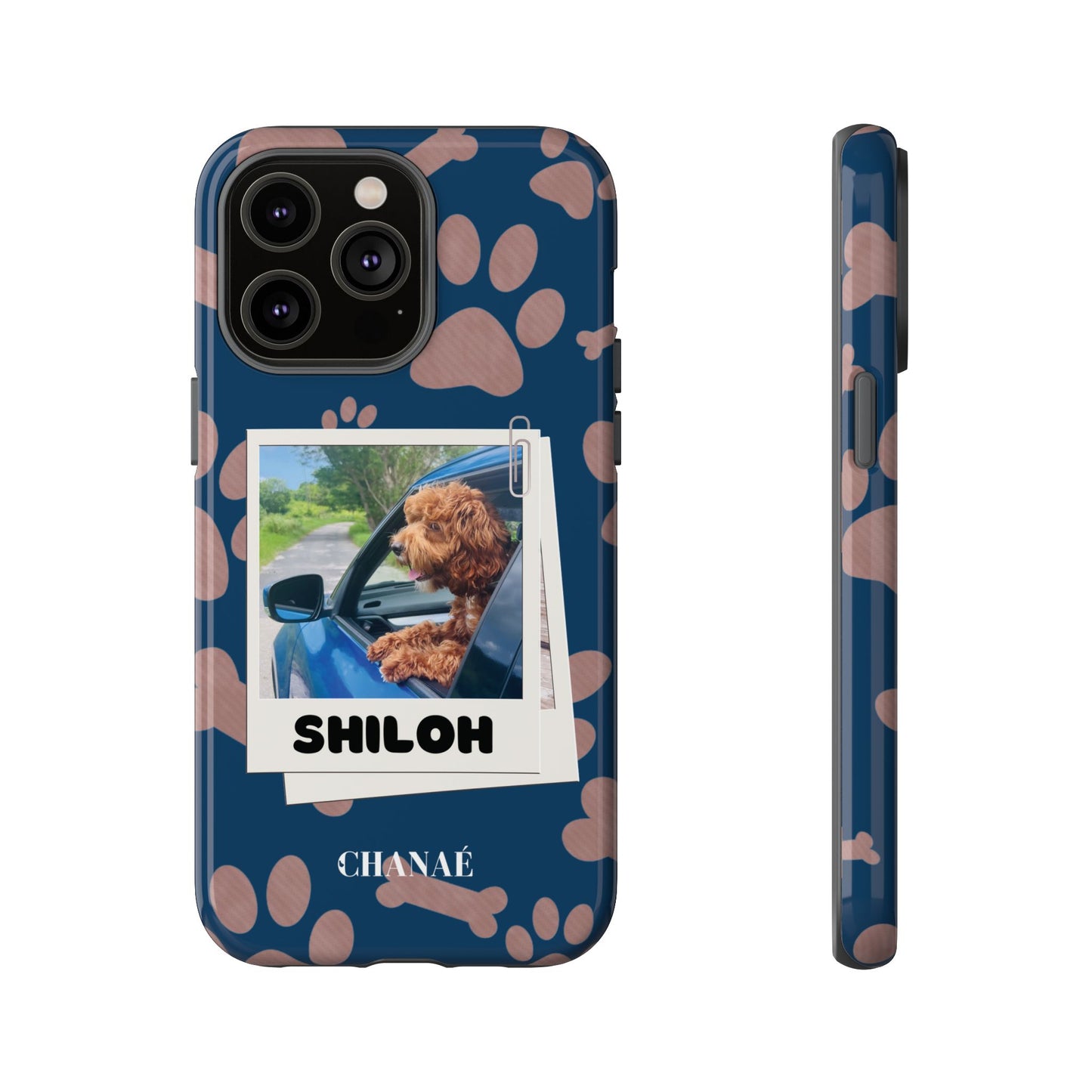 Customisable FurBaby Polaroid iPhone "Tough" Case (Paws)