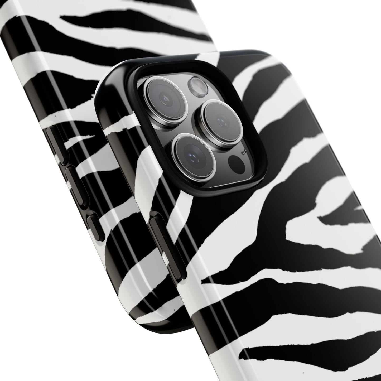 Zebra Print iPhone "Tough" Case (White/Black)