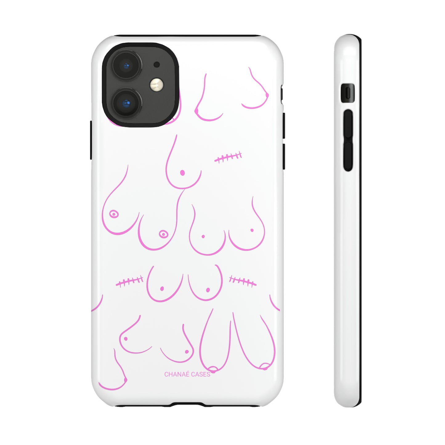 Breast Cancer Awareness iPhone "Tough" Case (White/Pink)