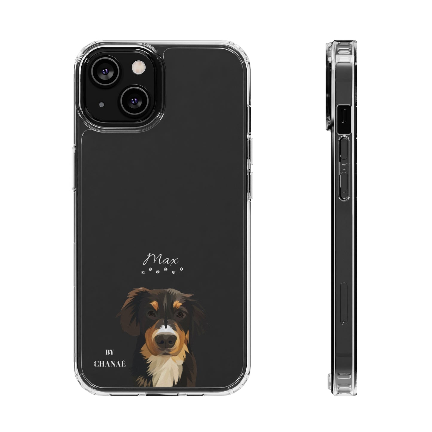 Mini-FurBaby + Name Custom iPhone & Samsung Clear Case (PopSocket Positioned)