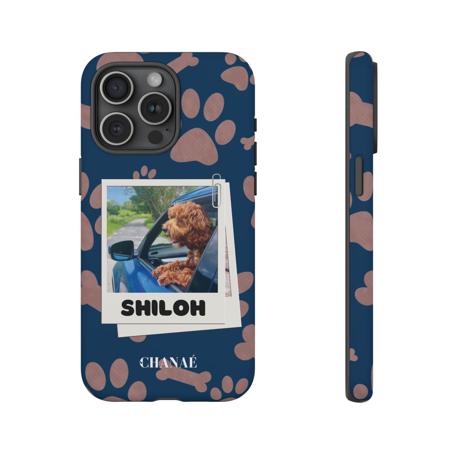 Customisable FurBaby Polaroid iPhone "Tough" Case (Paws)