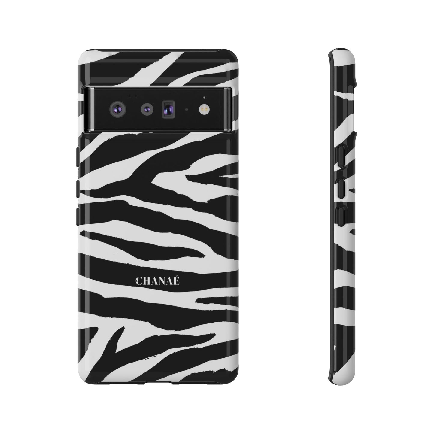 Zebra Print iPhone "Tough" Case (White/Black)