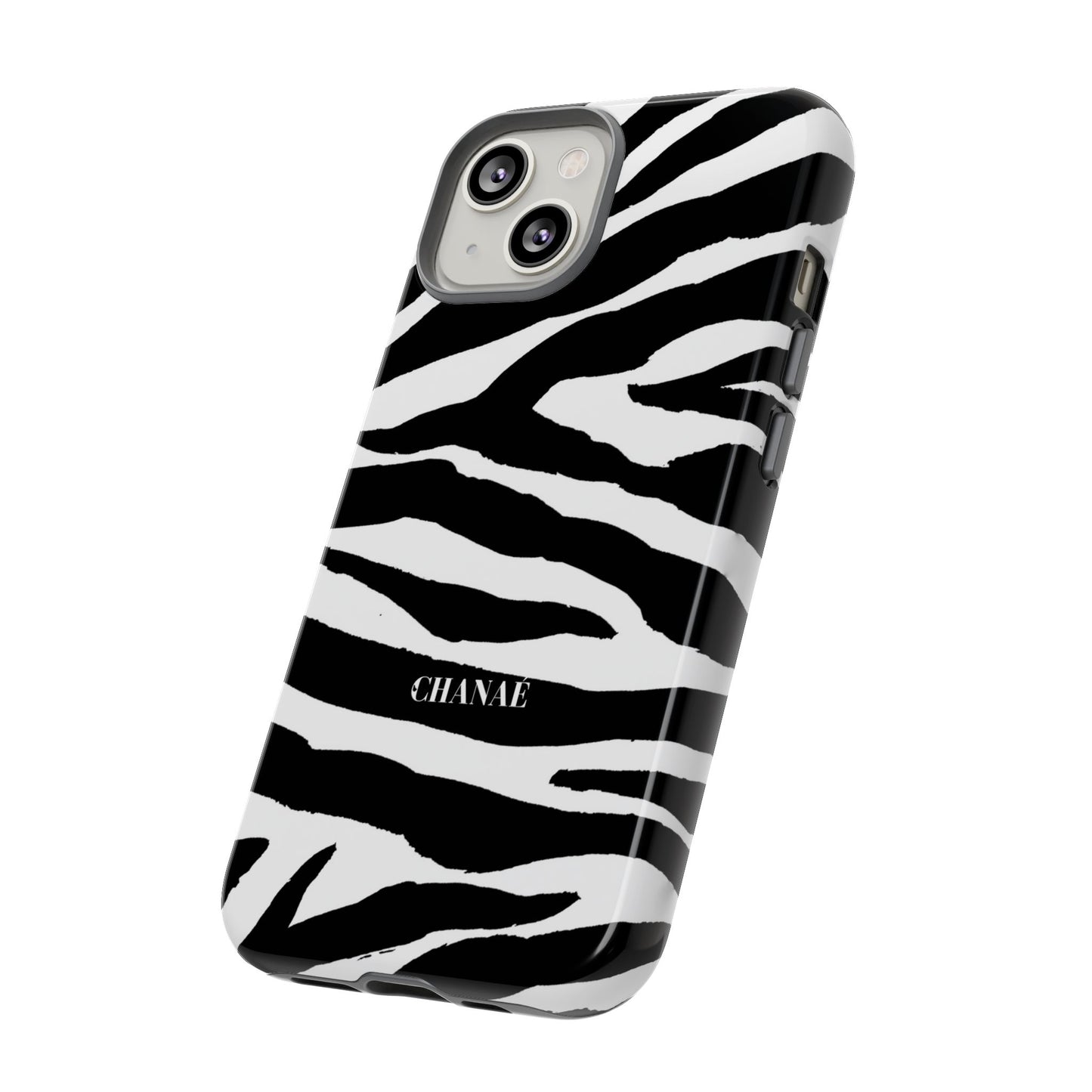 Zebra Print iPhone "Tough" Case (White/Black)