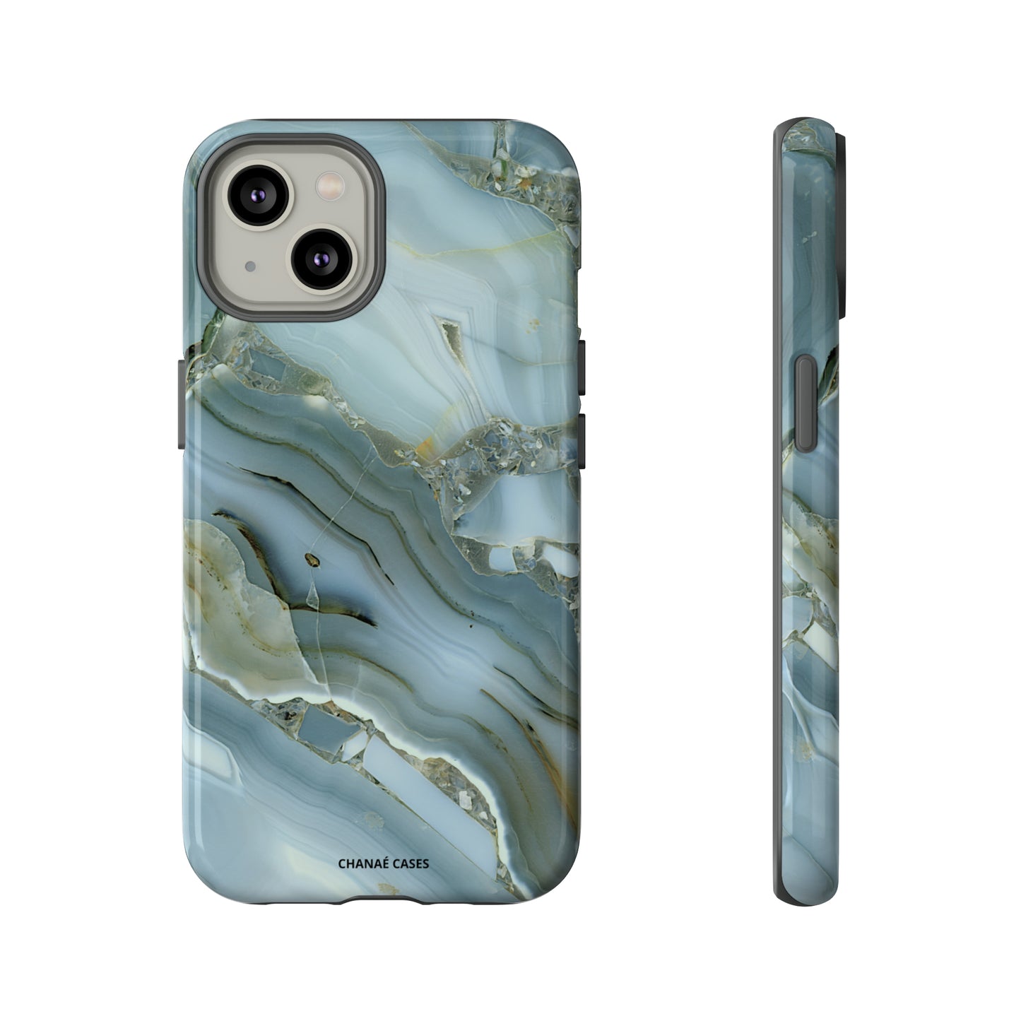 Yaru Marble iPhone "Tough" Case (Blue-Grey)