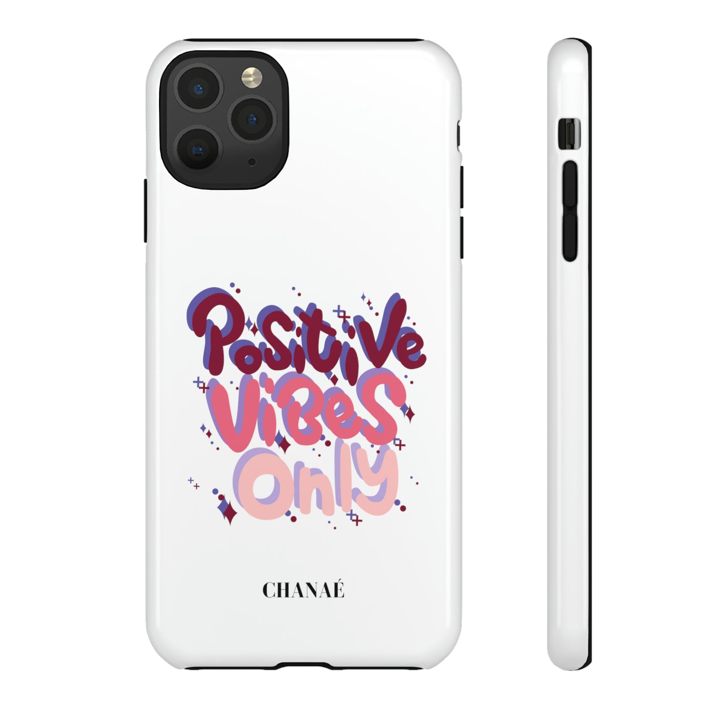 Positive Vibes iPhone "Tough" Case (White)