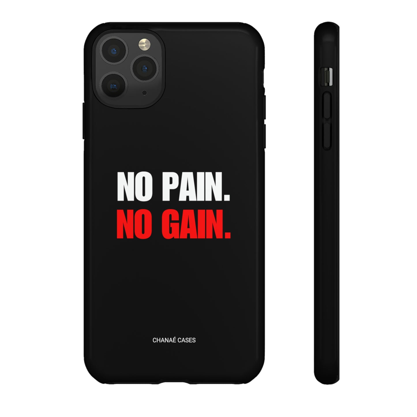 No Pain No Gain iPhone "Tough" Case (Black)