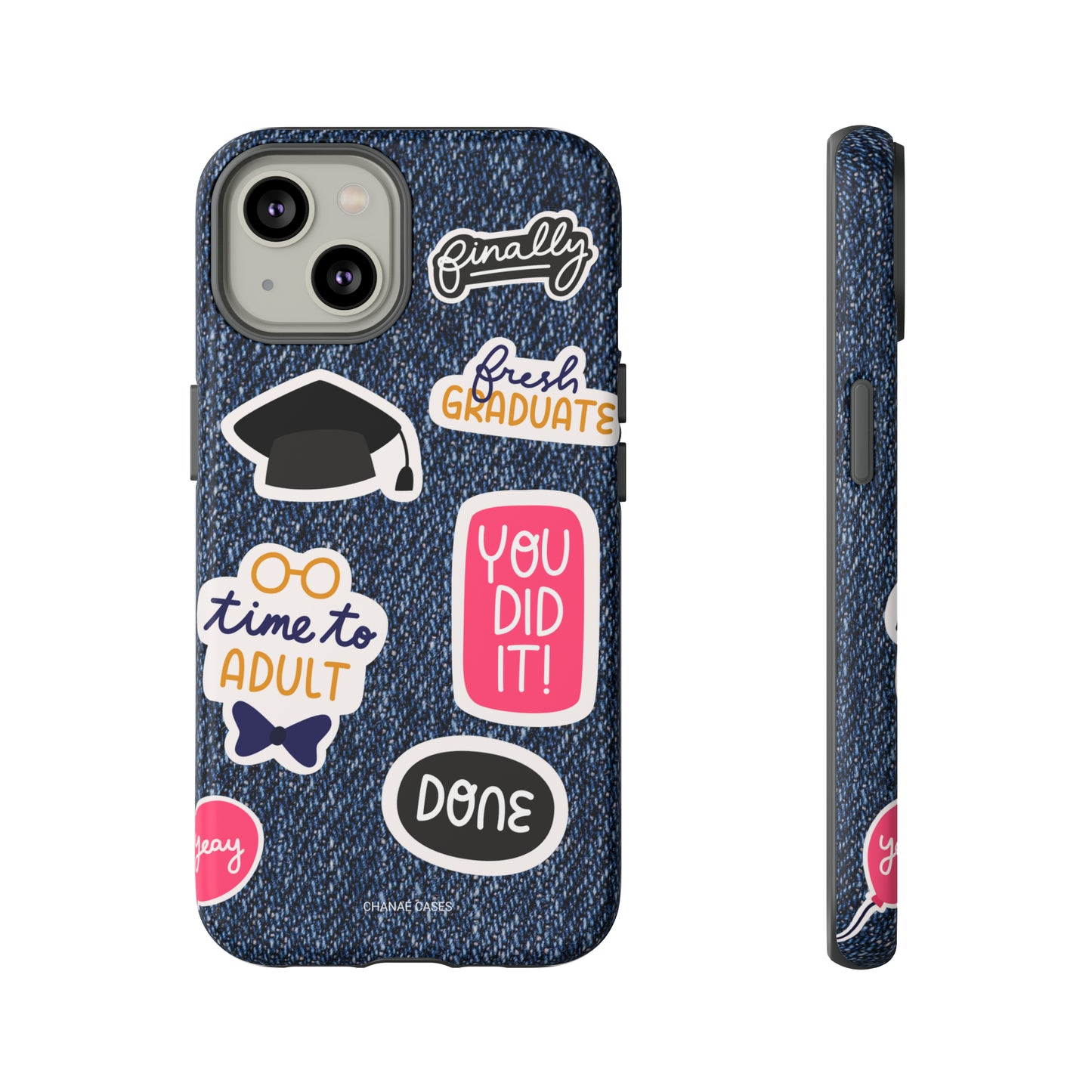 Just Graduated! iPhone "Tough" Case (Blue Denim)