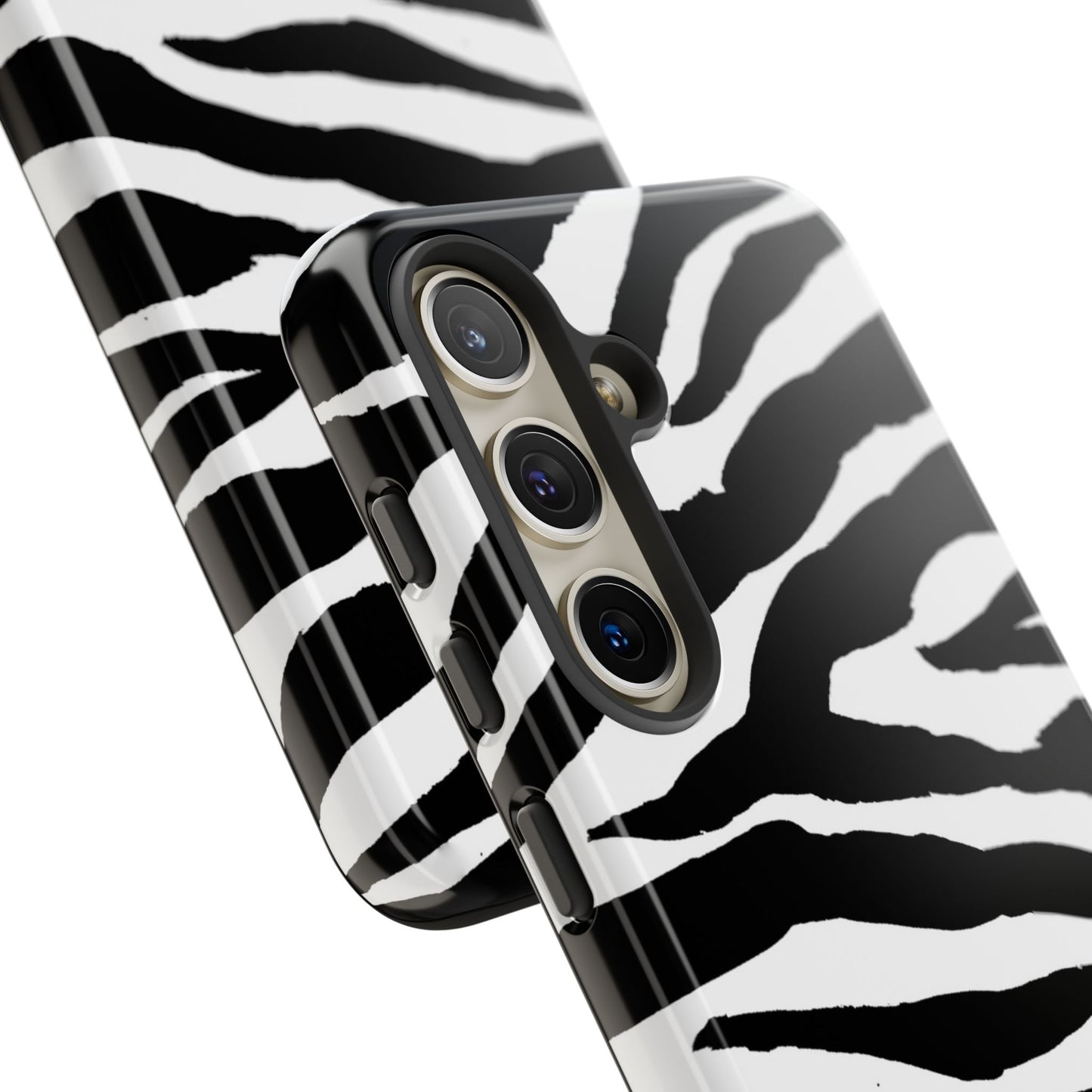 Zebra Print iPhone "Tough" Case (White/Black)