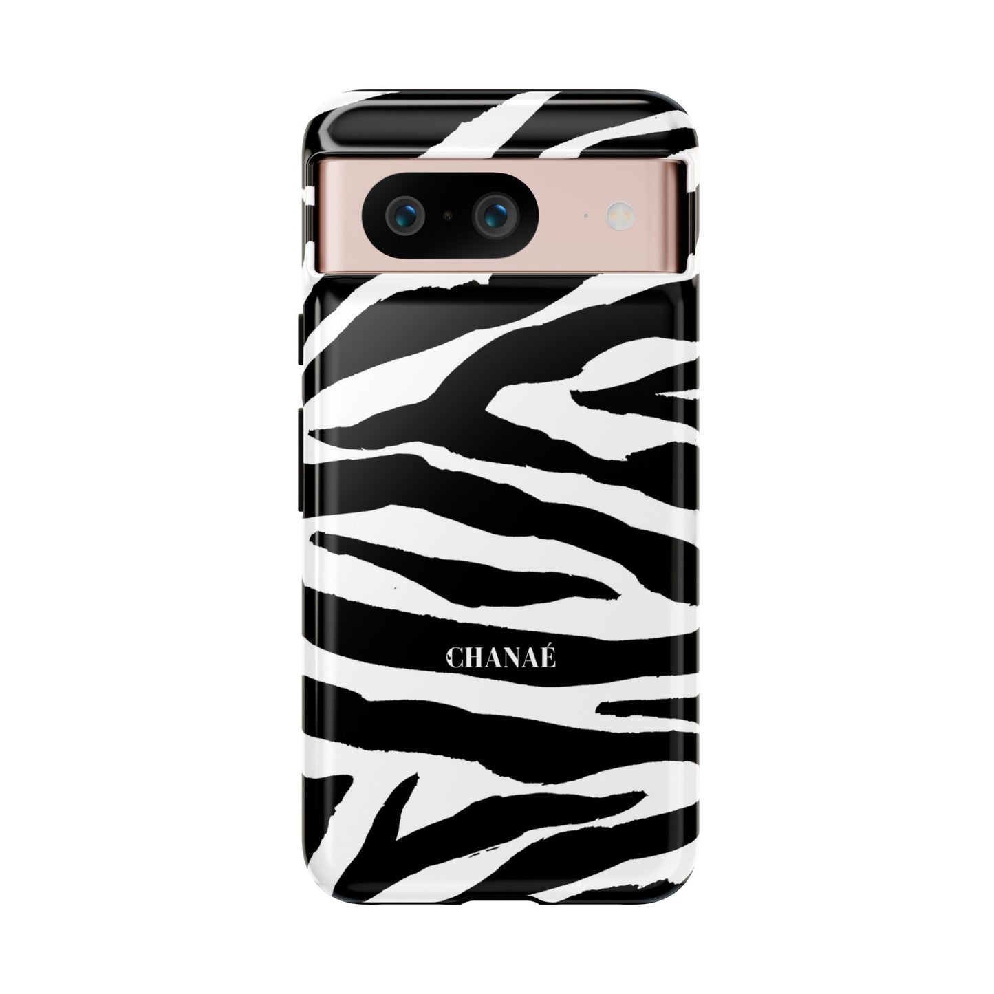 Zebra Print iPhone "Tough" Case (White/Black)