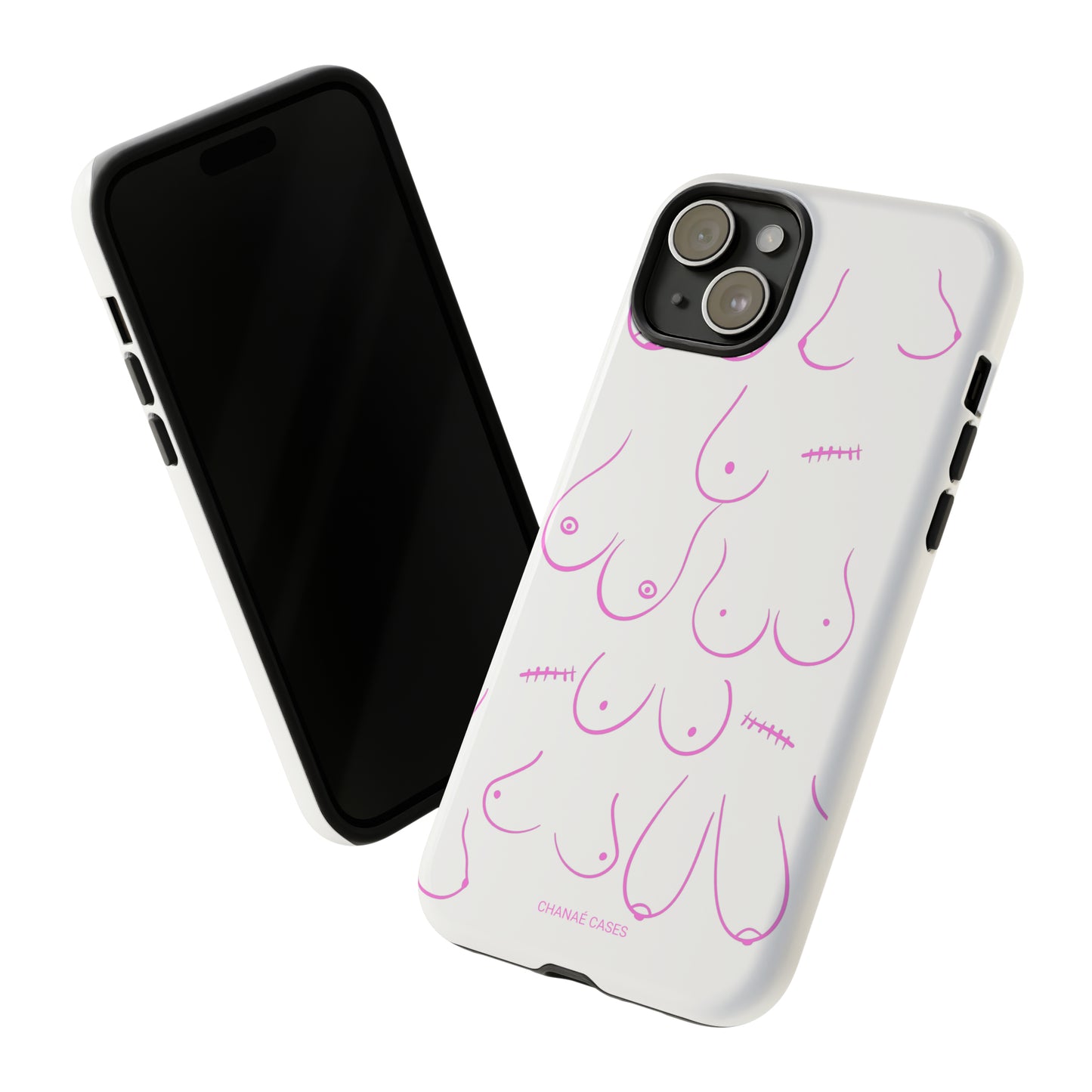 Breast Cancer Awareness iPhone "Tough" Case (White/Pink)