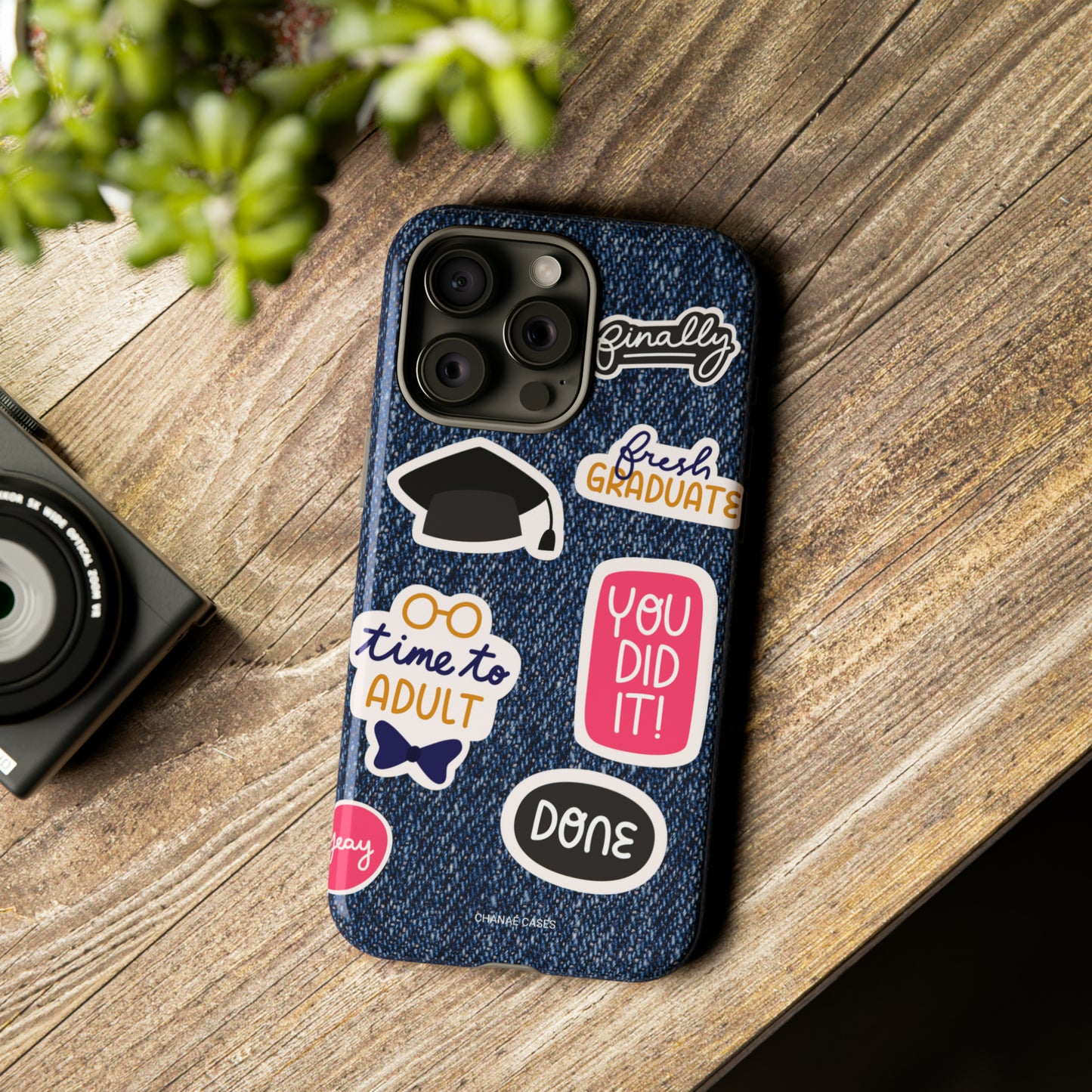 Just Graduated! iPhone "Tough" Case (Blue Denim)