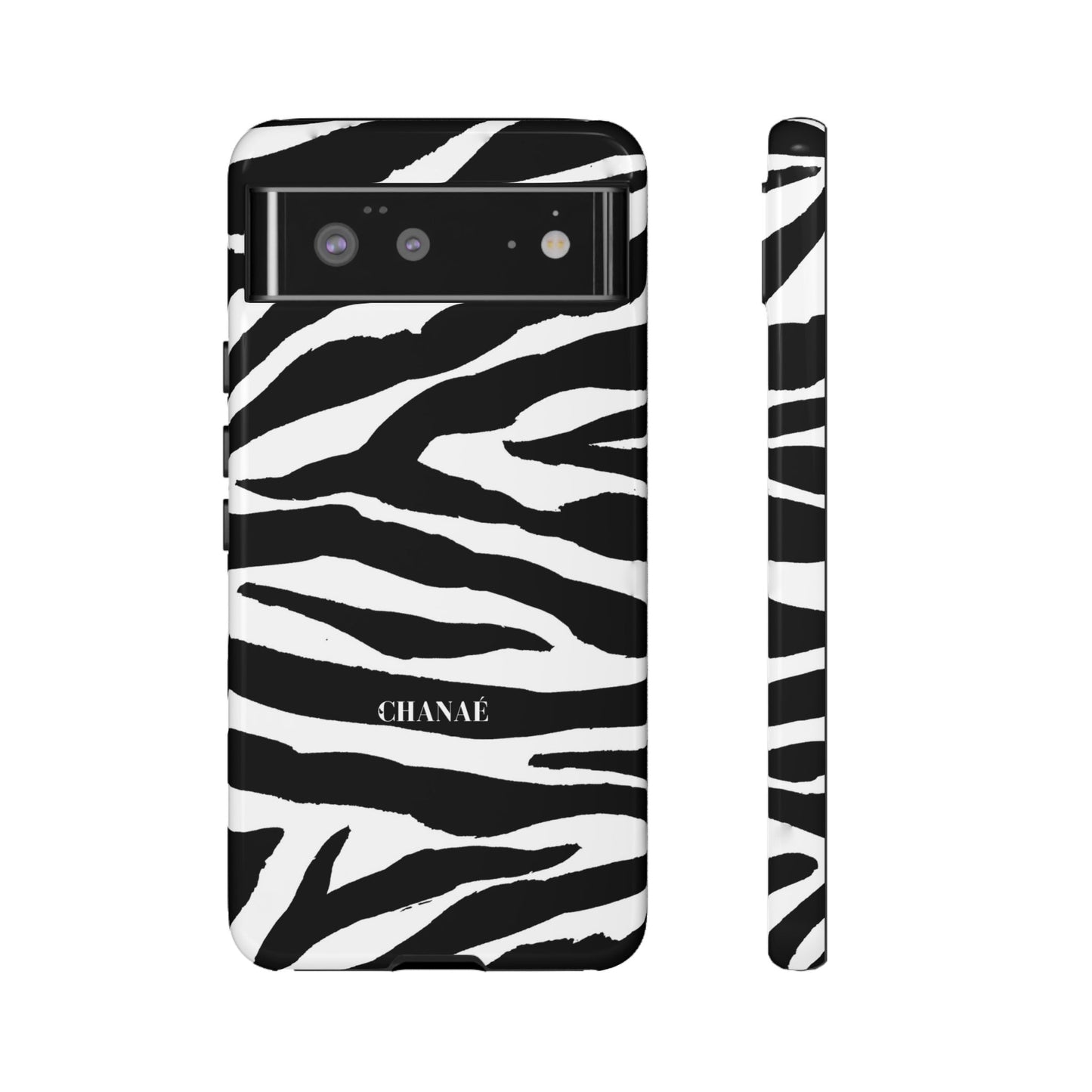 Zebra Print iPhone "Tough" Case (White/Black)