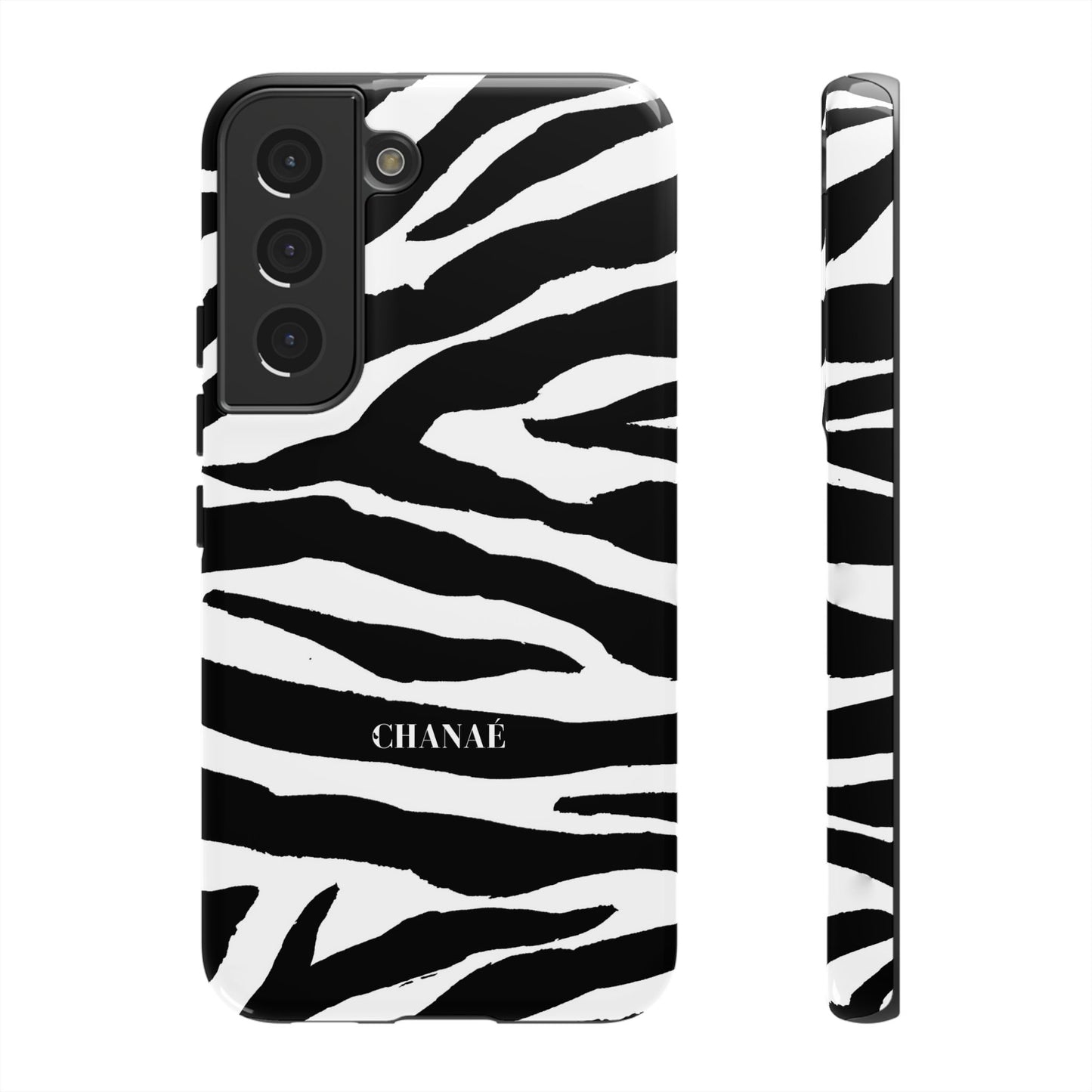 Zebra Print iPhone "Tough" Case (White/Black)