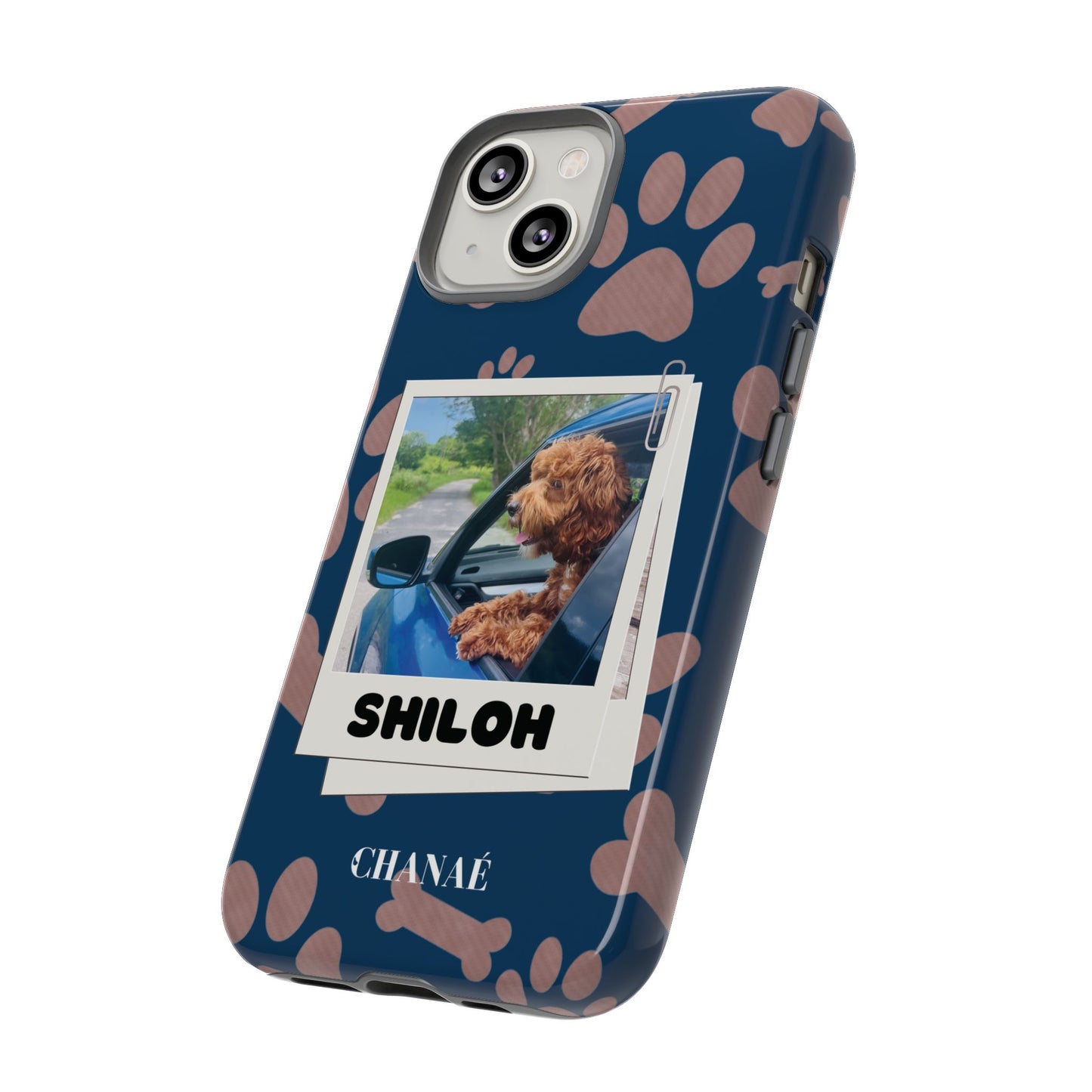 Customisable FurBaby Polaroid iPhone "Tough" Case (Paws)