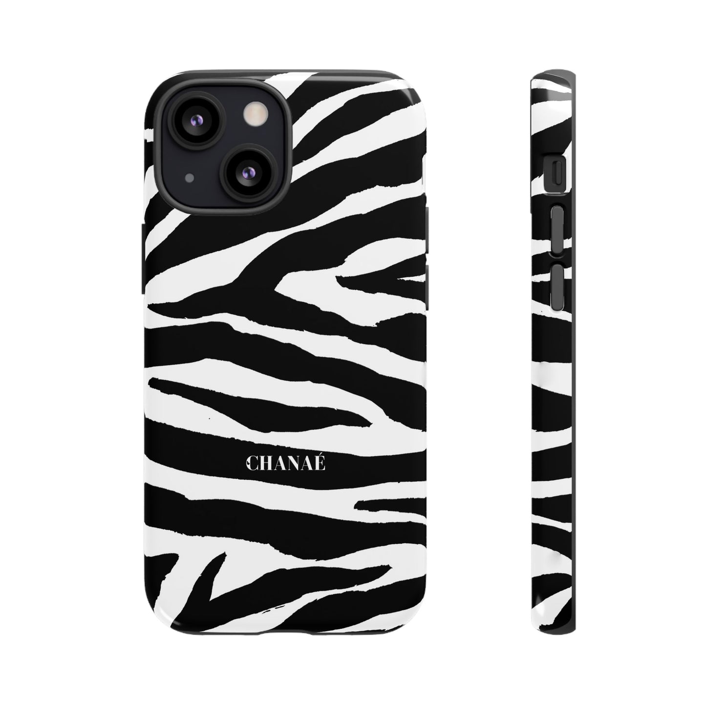 Zebra Print iPhone "Tough" Case (White/Black)