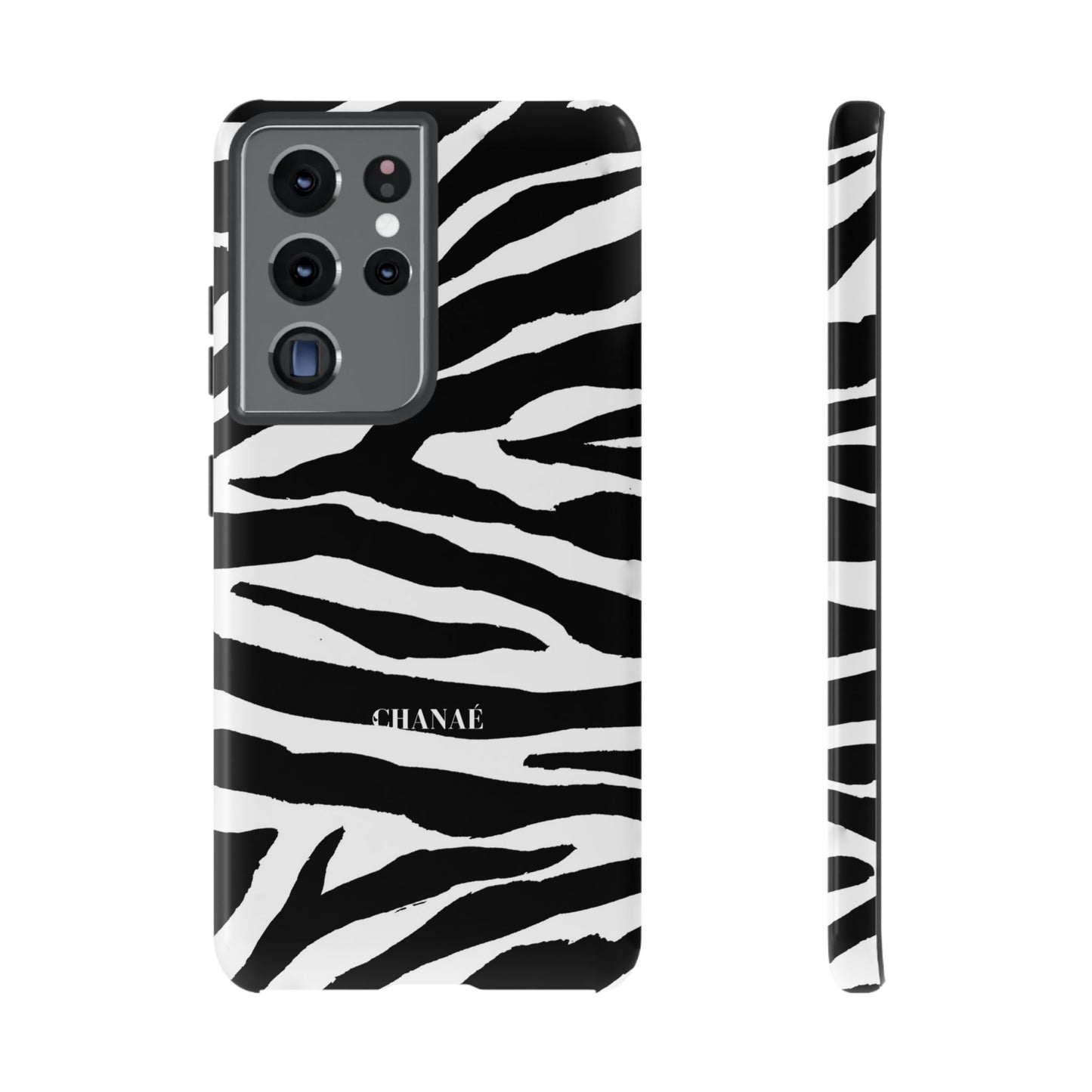 Zebra Print iPhone "Tough" Case (White/Black)