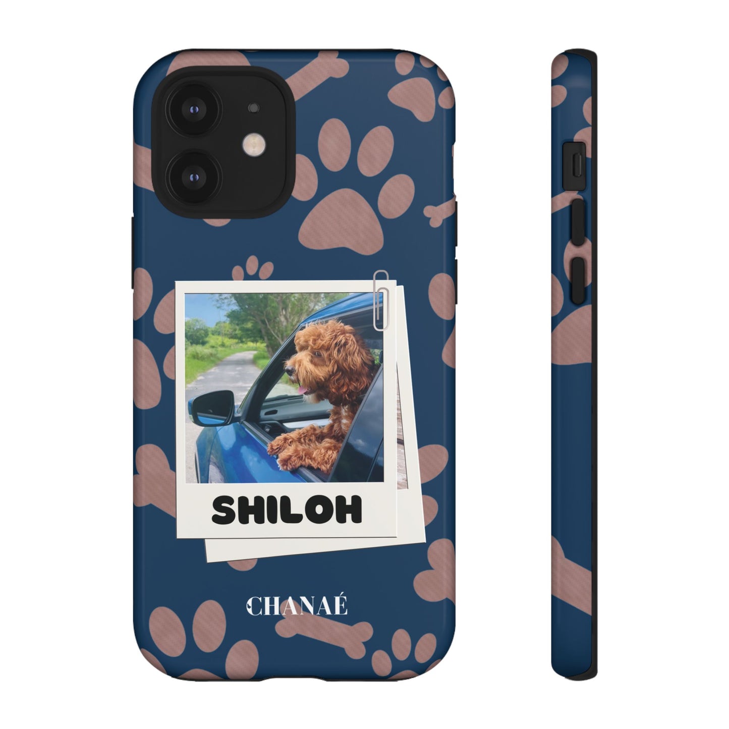 Customisable FurBaby Polaroid iPhone "Tough" Case (Paws)