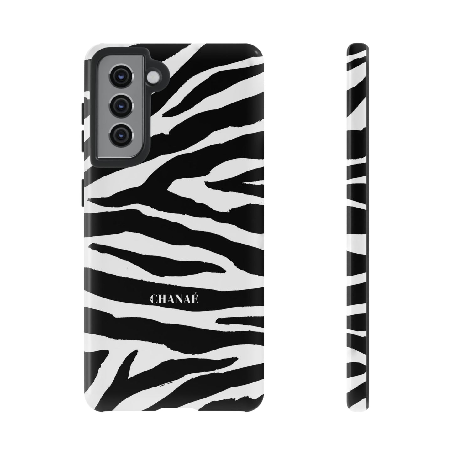 Zebra Print iPhone "Tough" Case (White/Black)