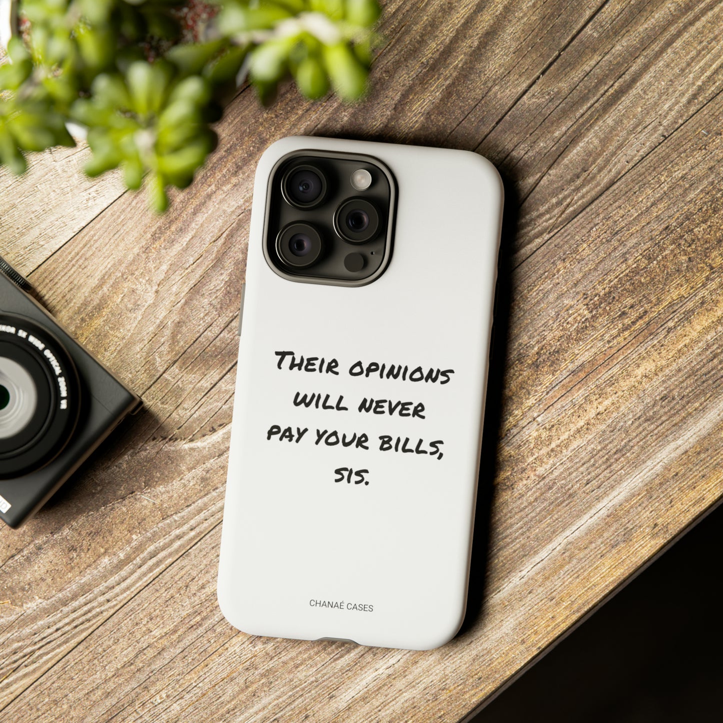 "Opinions" iPhone "Tough" Case (White)