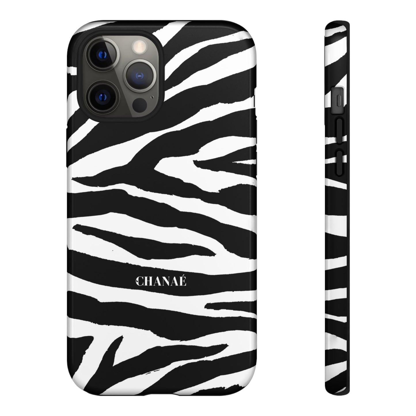 Zebra Print iPhone "Tough" Case (White/Black)