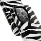 Zebra Print iPhone "Tough" Case (White/Black)