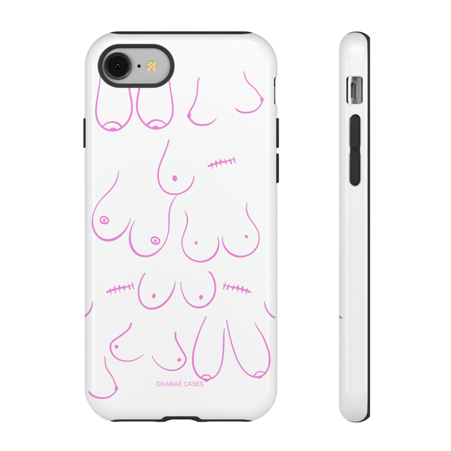 Breast Cancer Awareness iPhone "Tough" Case (White/Pink)