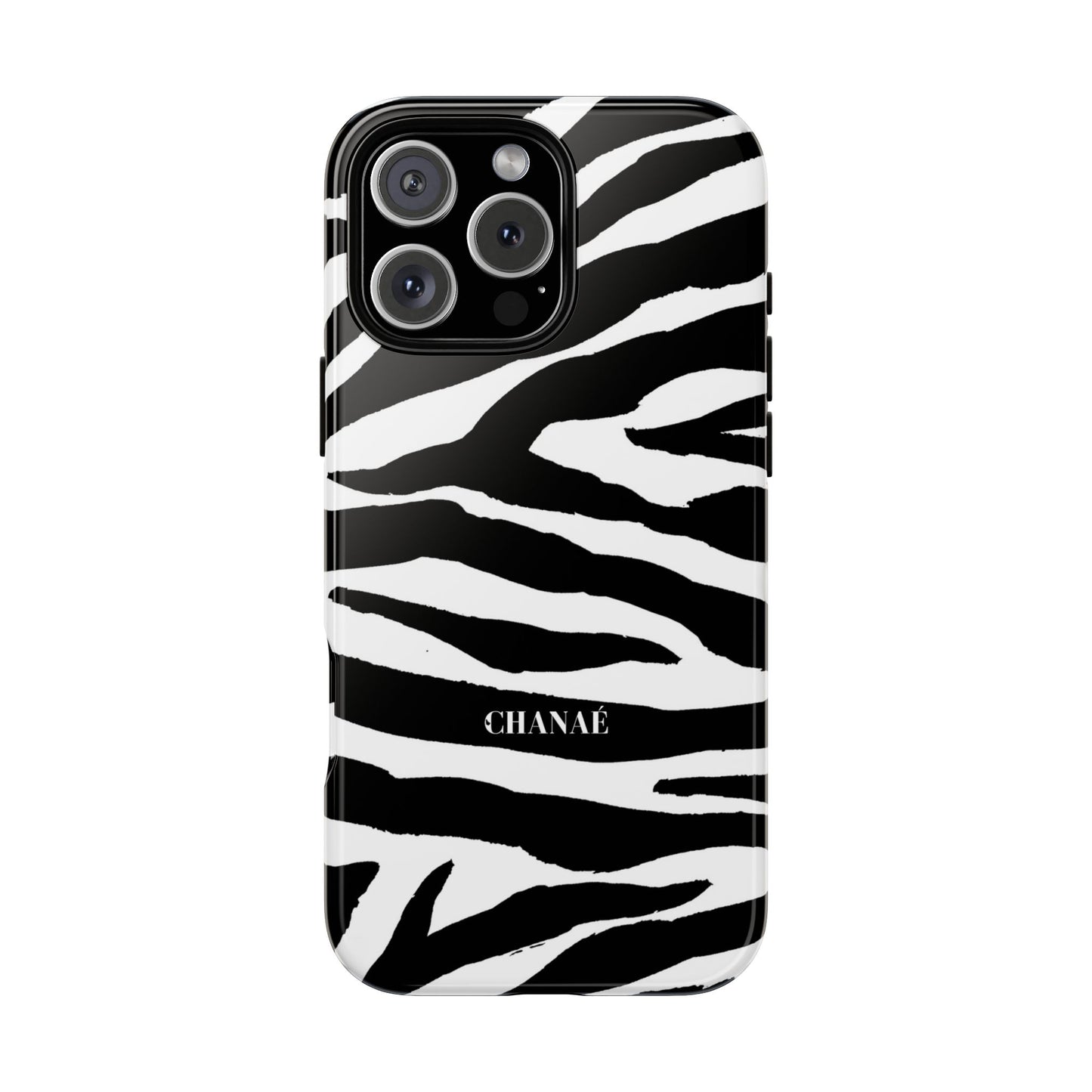 Zebra Print iPhone "Tough" Case (White/Black)