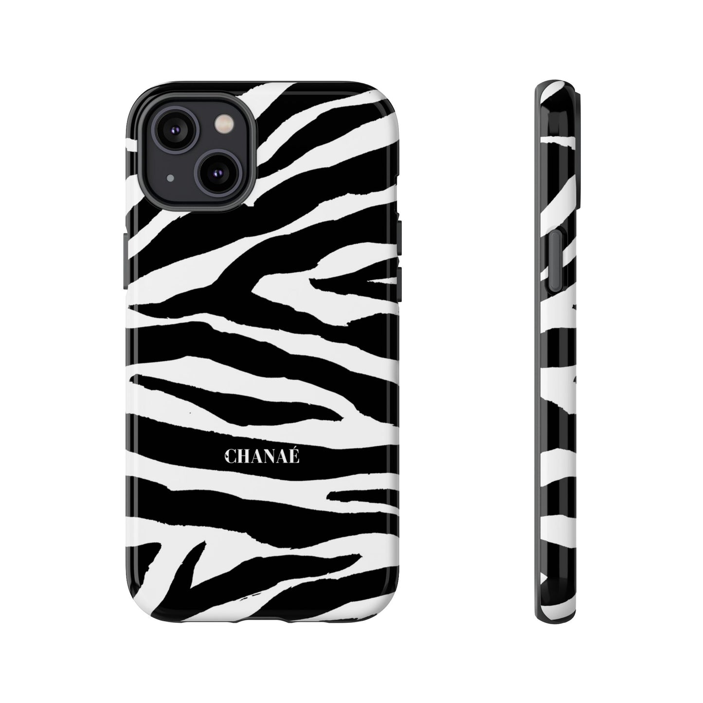 Zebra Print iPhone "Tough" Case (White/Black)