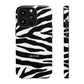 Zebra Print iPhone "Tough" Case (White/Black)