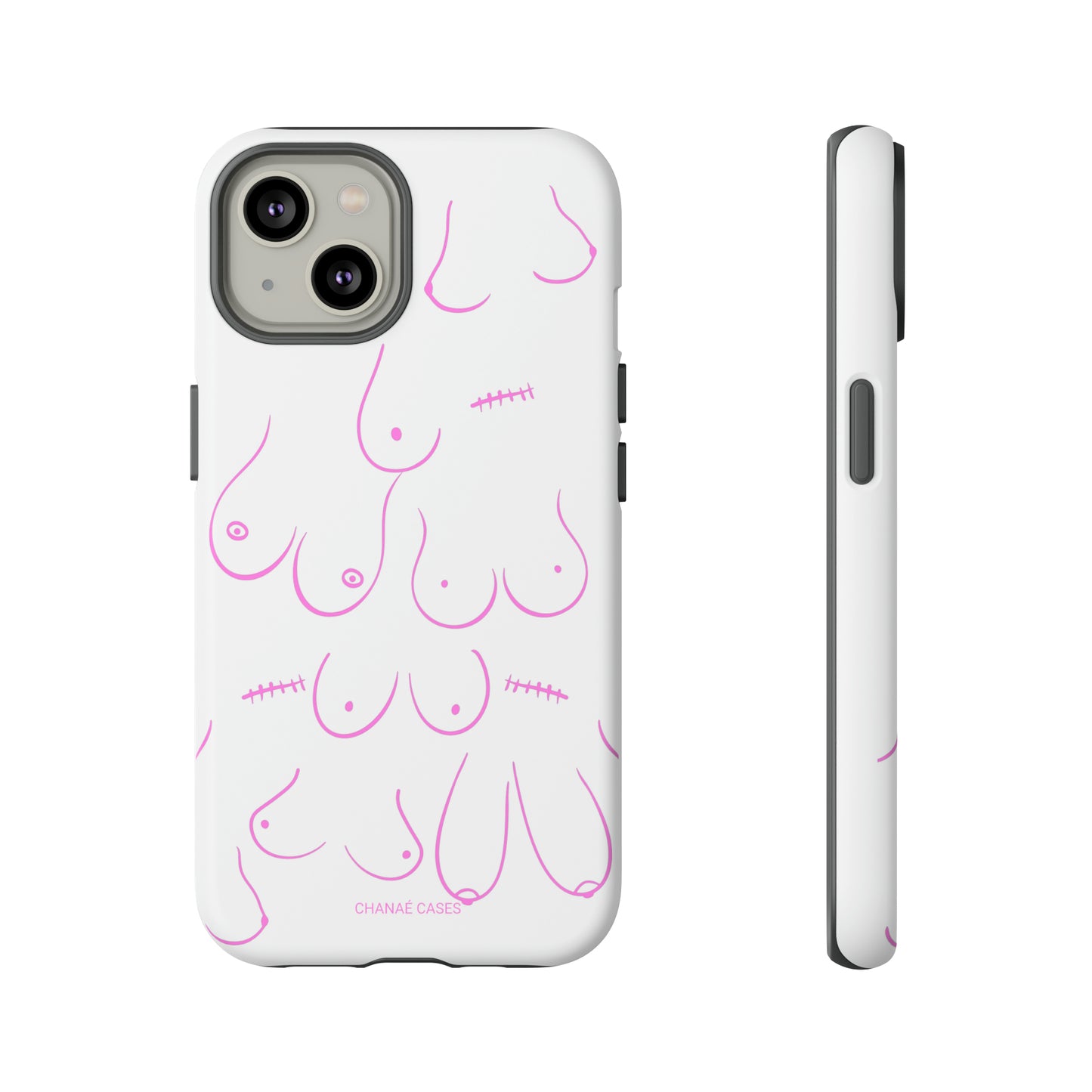 Breast Cancer Awareness iPhone "Tough" Case (White/Pink)