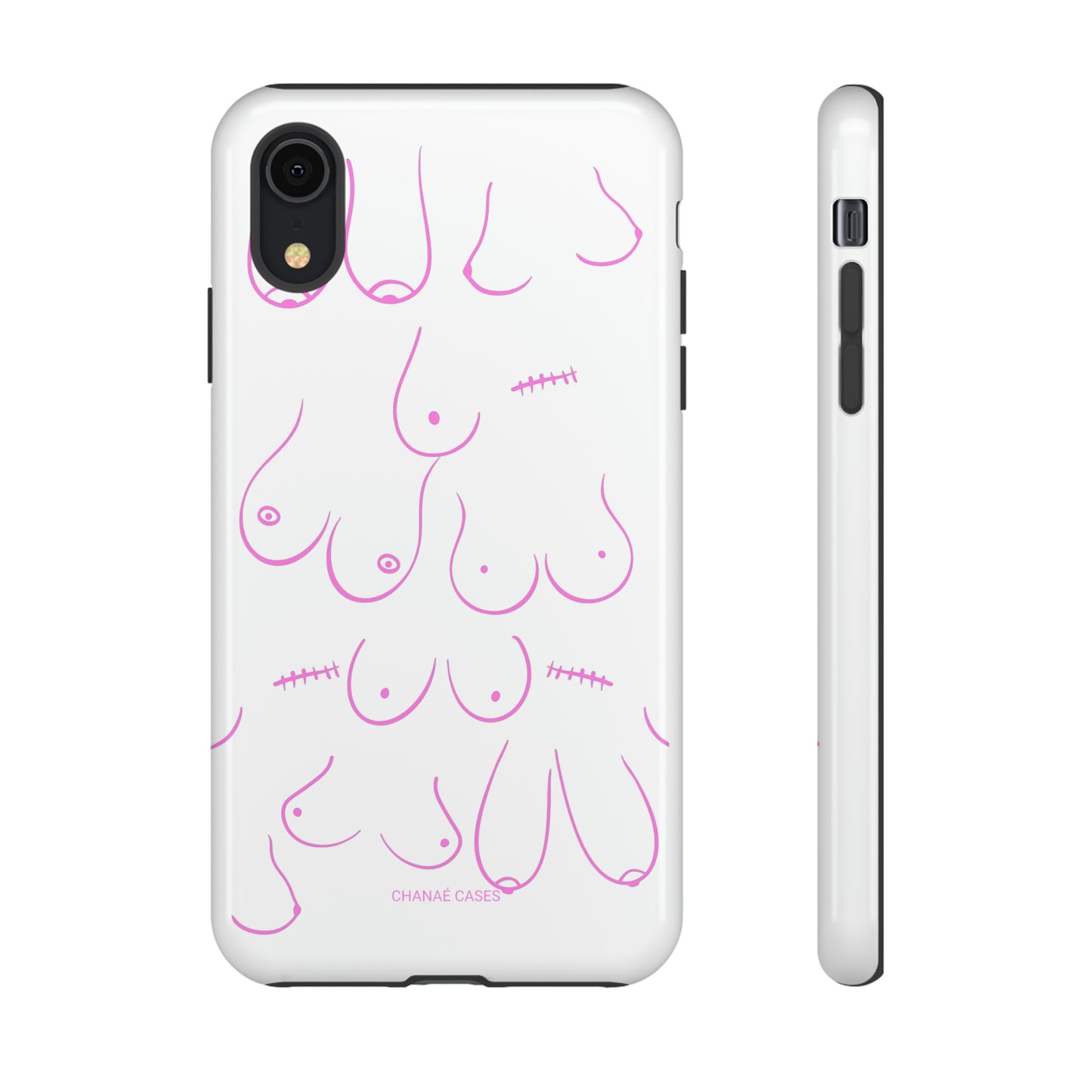 Breast Cancer Awareness iPhone "Tough" Case (White/Pink)