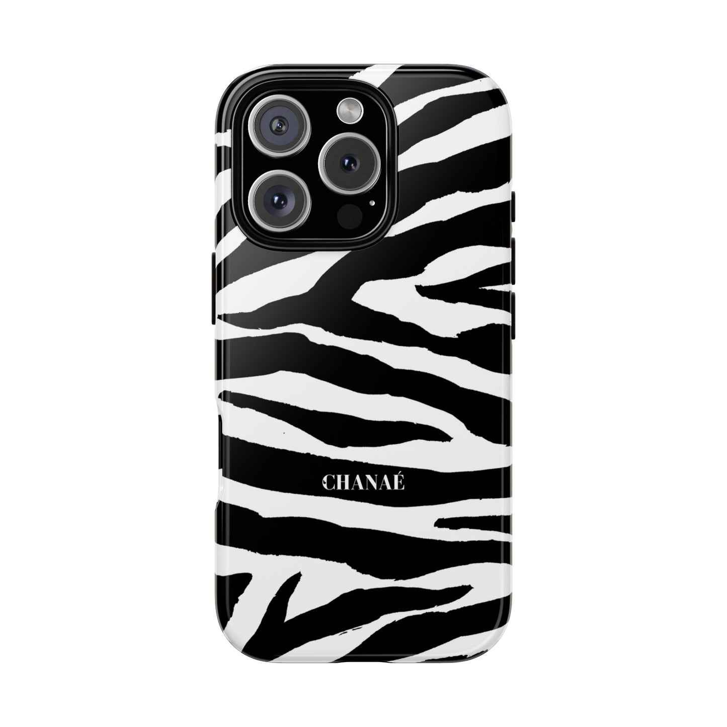 Zebra Print iPhone "Tough" Case (White/Black)