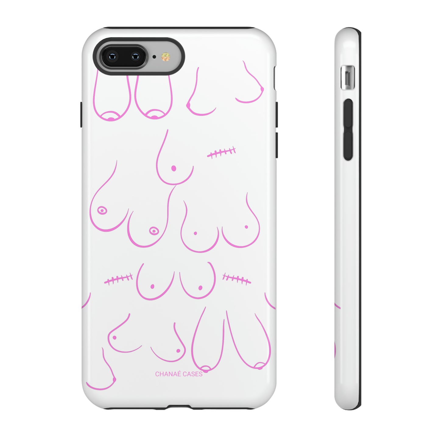 Breast Cancer Awareness iPhone "Tough" Case (White/Pink)