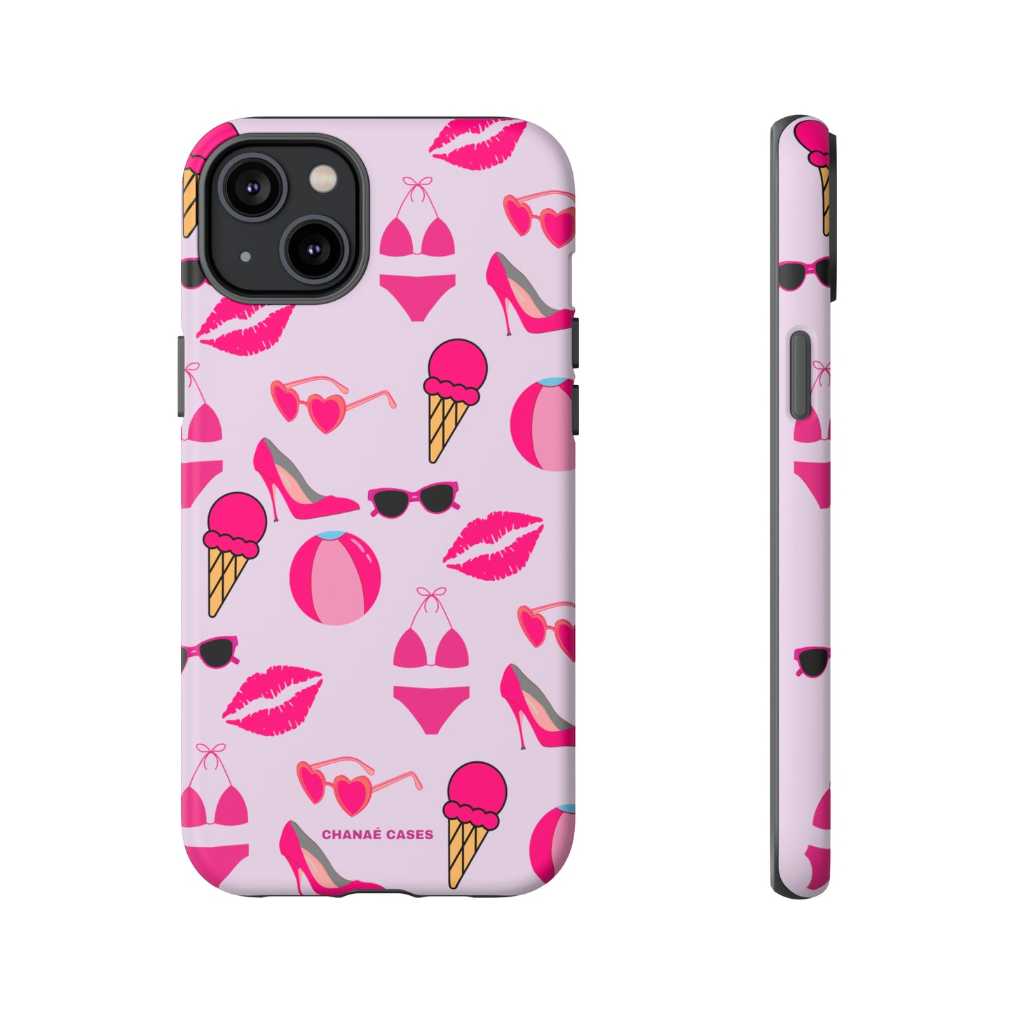 Hot Pink Summer iPhone "Tough" Case (Pink)